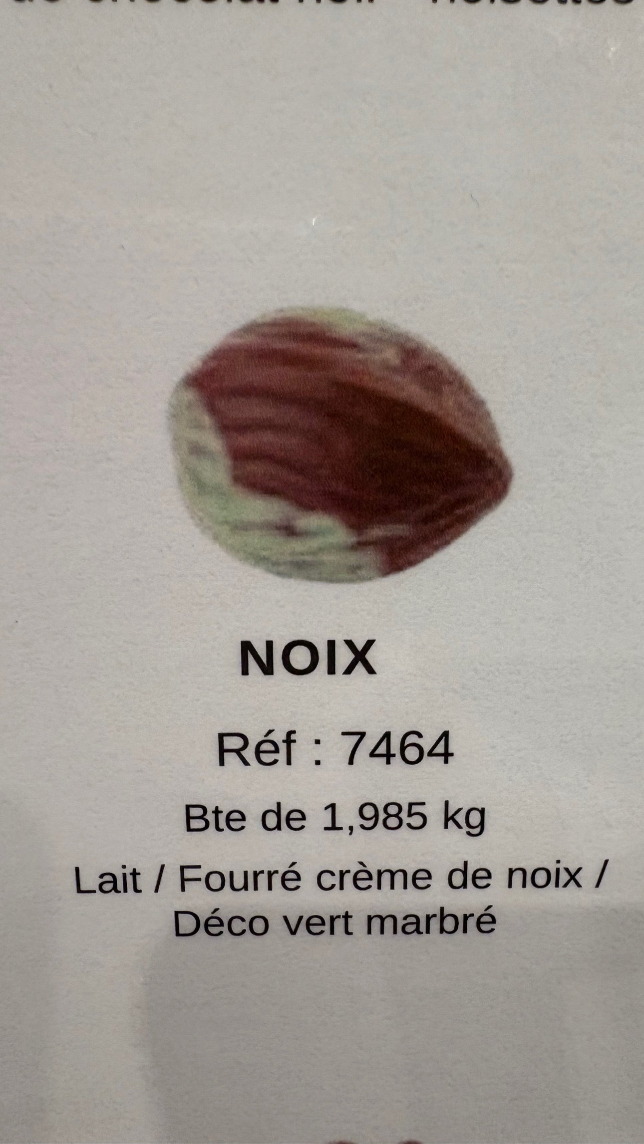 CHOCOLAT BELGE NOIX (X5)
