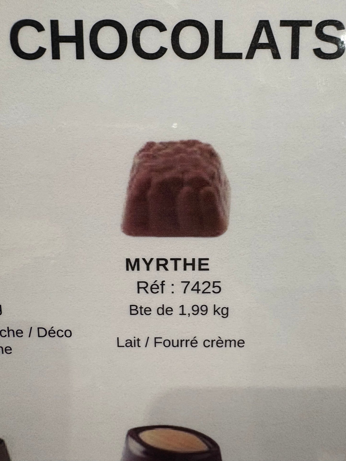 CHOCOLAT BELGE MYRTHE (X5)