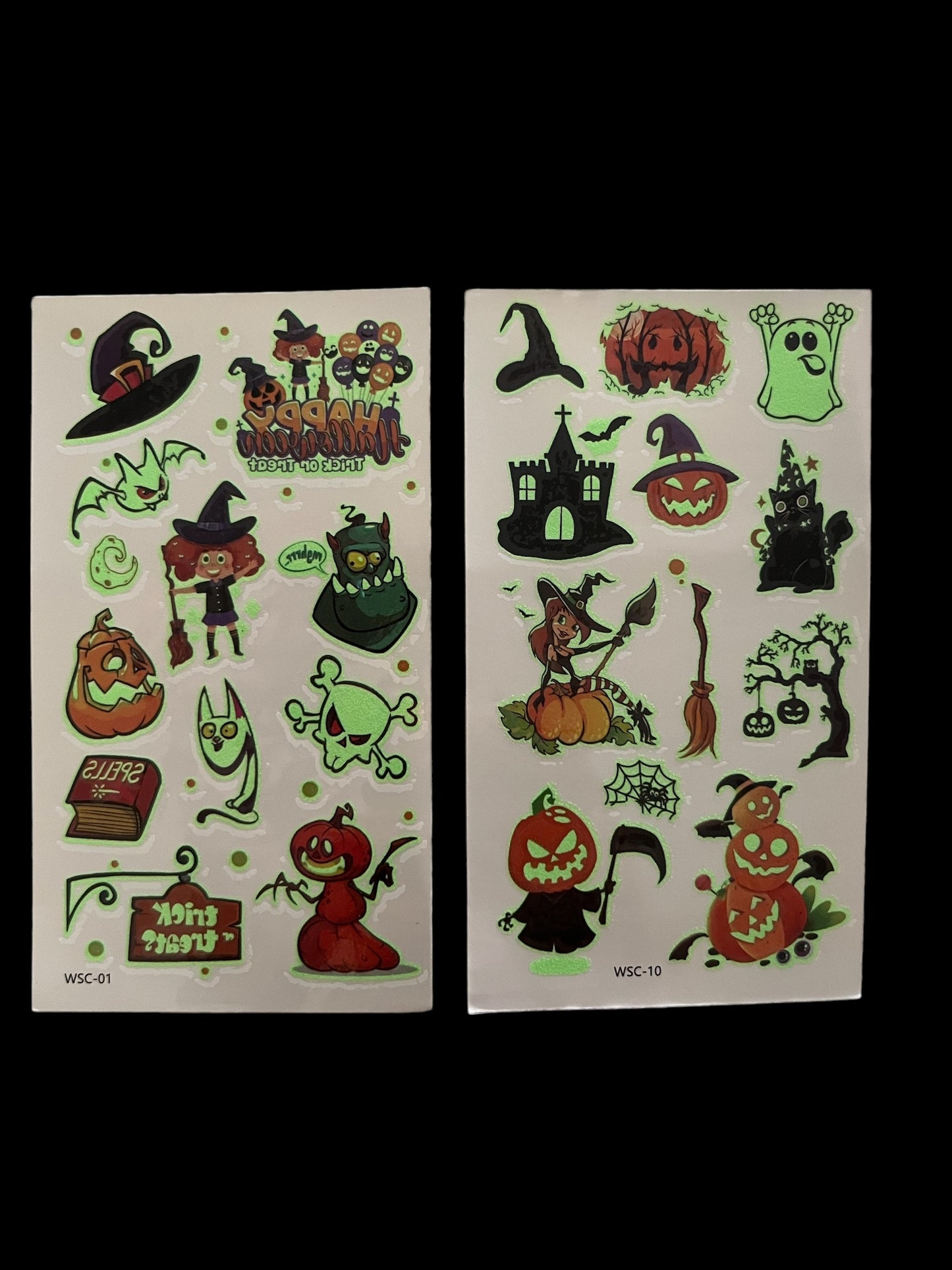 Planche de tatouage phosphorescent x1