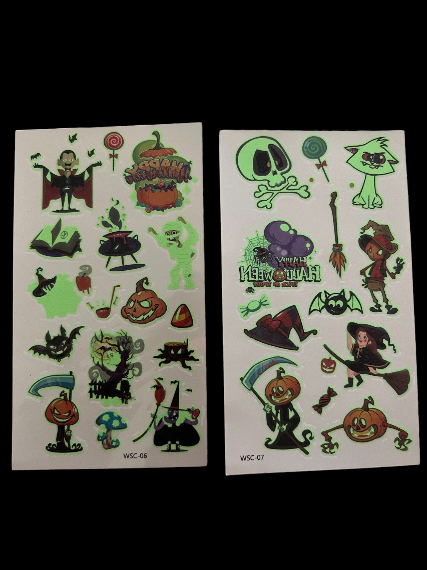 Planche de tatouage phosphorescent x1