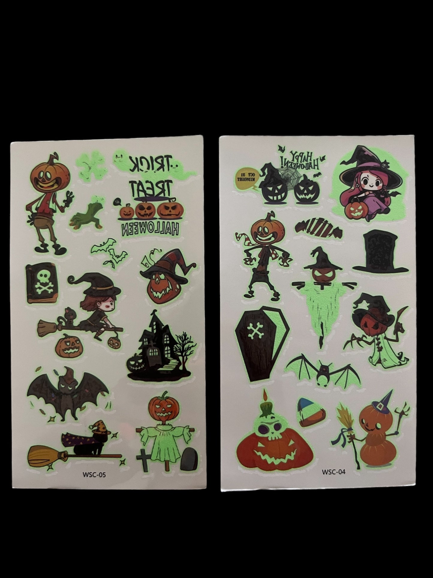 Planche de tatouage phosphorescent x1