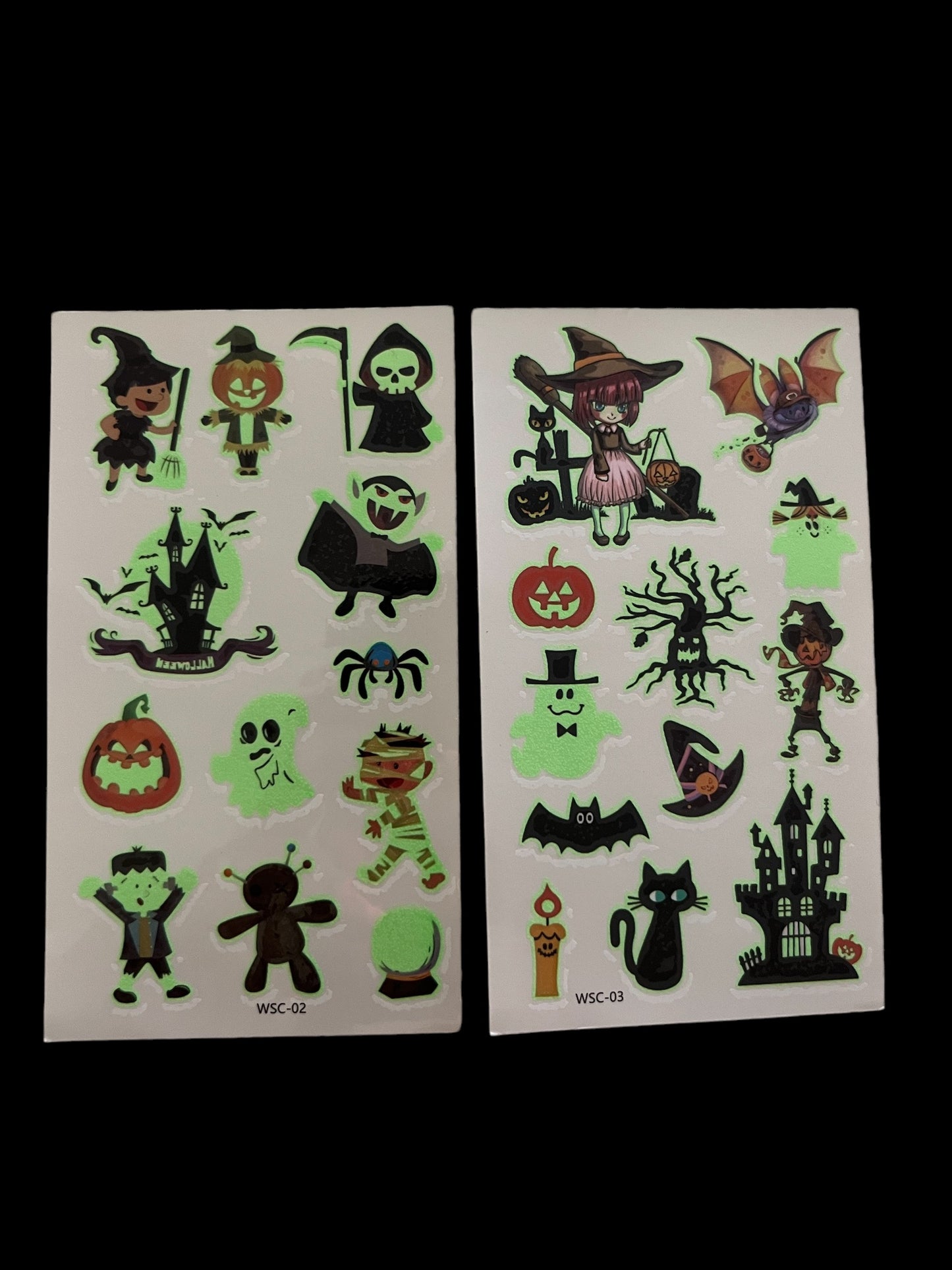 Planche de tatouage phosphorescent x1