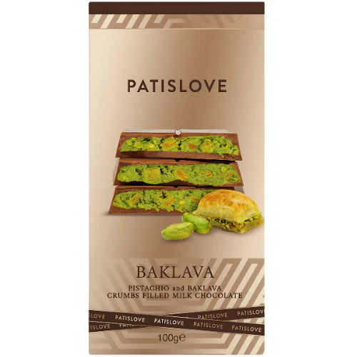Patislove Dubai Milk Chocolate Pistachio & Baklava 200gr