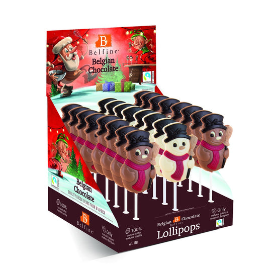 Sucette bonhomme de neige chocolat